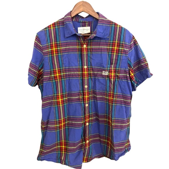 Denim & Supply Ralph Lauren Men’s Madras Short Sleeve Button Down Shirt Size XL - Picture 1 of 5